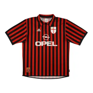 AC Milan 1999/00 Retro Home Jersey - Red/Black
