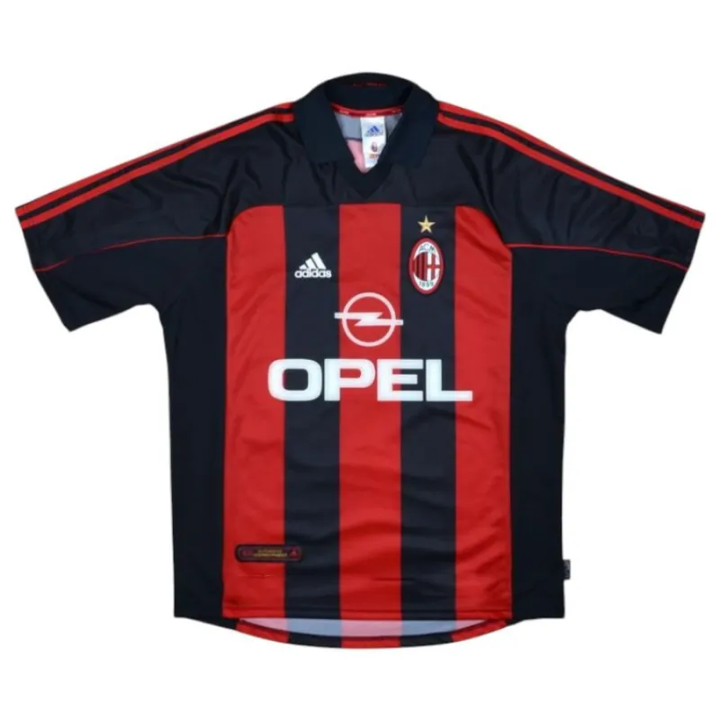 AC Milan MALDINI 2000 2002 Retro Home Jersey - Red/Black