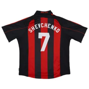 AC Milan SHEVCHENKO 2000 2002 Retro Home Jersey - Red/Black