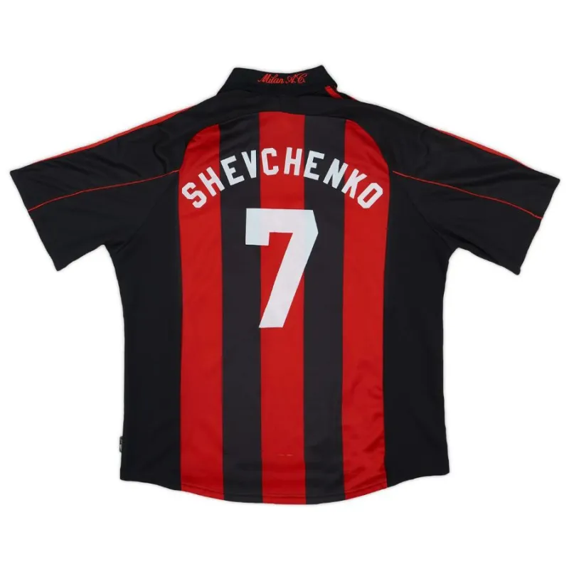 AC Mailand SHEVCHENKO 2000 2002 Retro-Heimtrikot - Rot/Schwarz