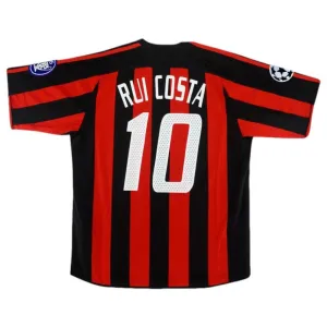 AC Milan RUI COSTA 2003/04 Retro Home Jersey - Red/Black