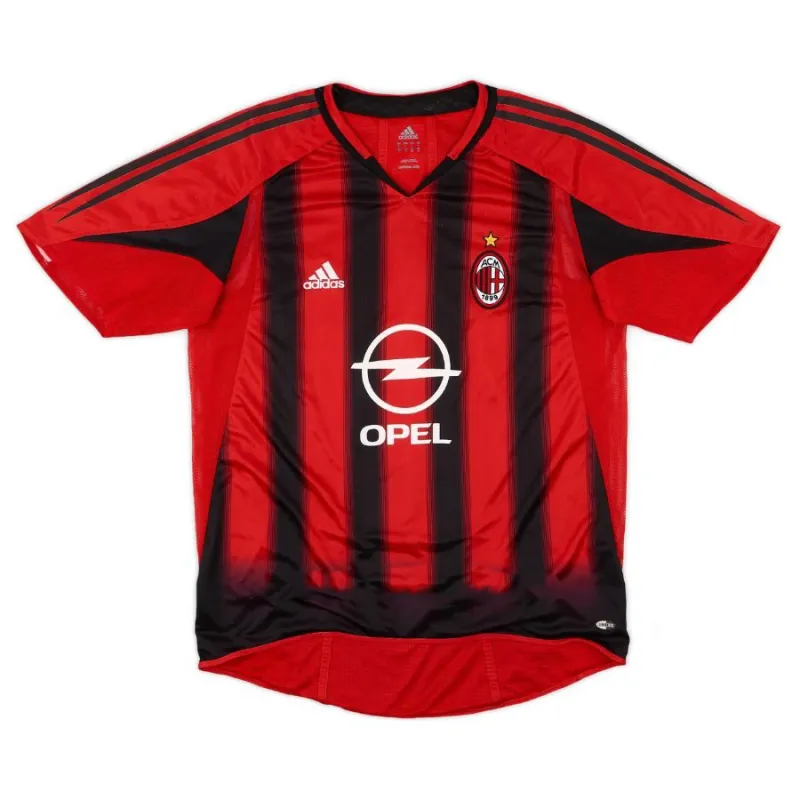 AC Milan 2004/05 Camiseta retro local - Roja/Negra