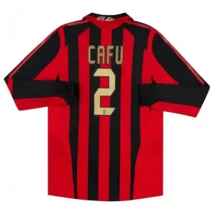 AC Milan CAFU 2005/06 Retro Long-Sleeve Home Jersey - Red/Black