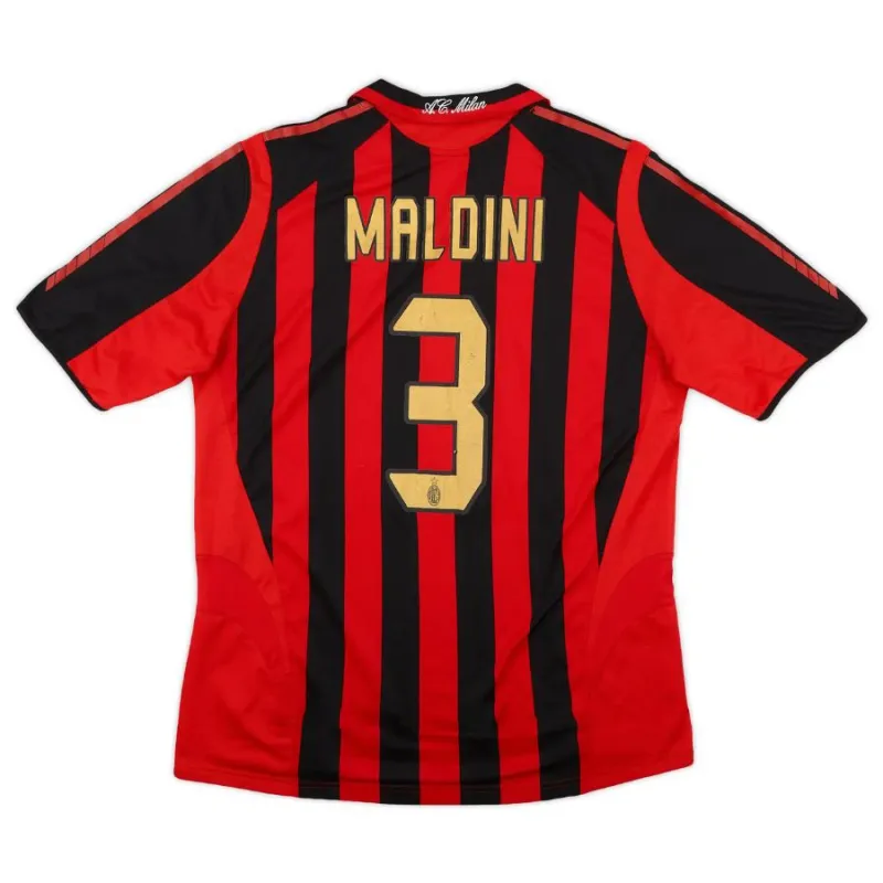 AC Milan MALDINI 2005/06 Camiseta retro local - Roja/Negra
