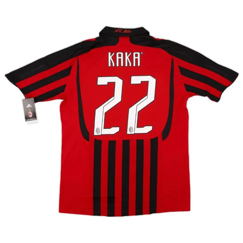 AC Milan KAKA 2007/08 Retro Home Jersey - Red/Black