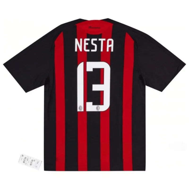 AC Milan NESTA 2008/09 Retro Home Jersey - Red/Black