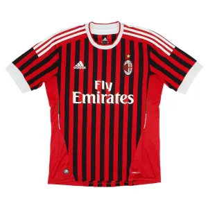 AC Milan 2011/12 Retro Home Jersey - Red/Black