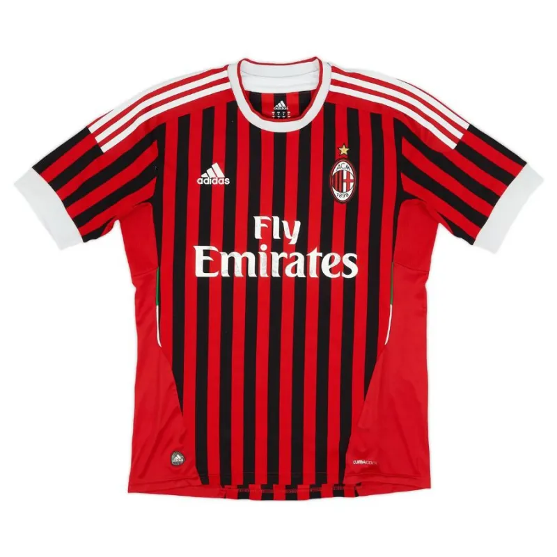 AC Milan 2011/12 Retro Home Jersey - Red/Black