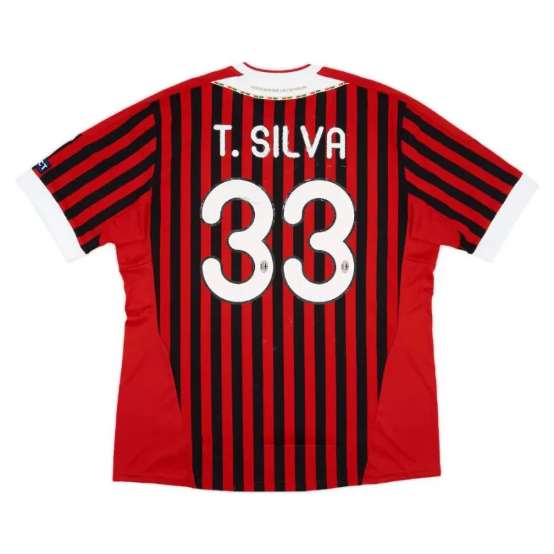 AC Milan T.SILVA 2011/12 Retro Home Jersey - Red/Black