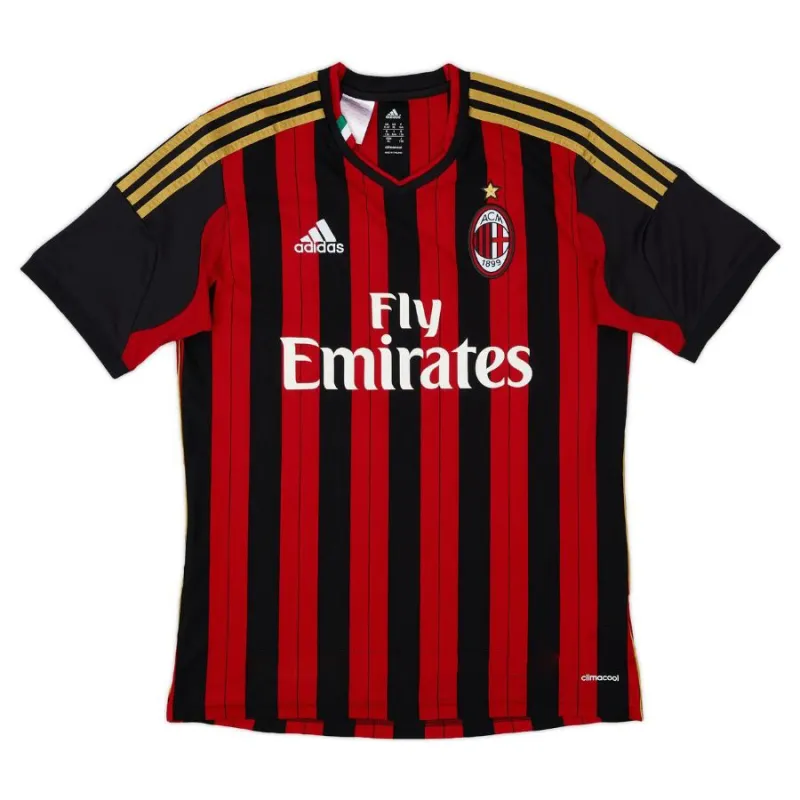 AC Milan 2013/14 Camiseta retro local - Roja/Negra