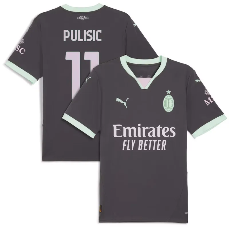 Troisième maillot 2024/25 du AC Milan de Christian Pulisic - Gris charbon