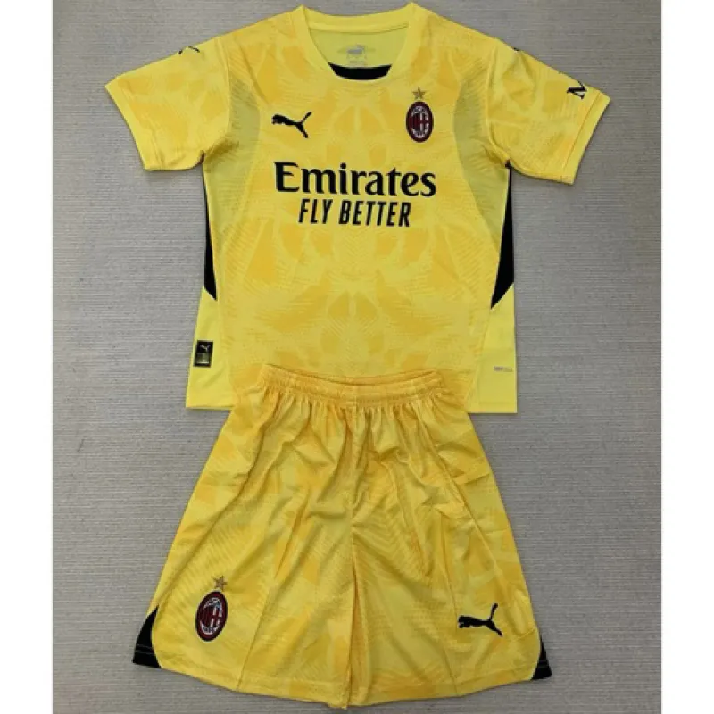 Maillot de gardien de but pour enfants de l'AC Milan 2024/25 - Jaune