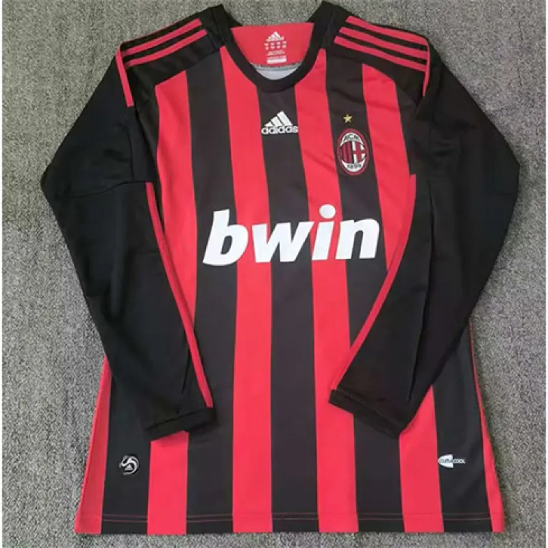 AC Milan 2008 Home Retro Long Sleeve Jersey - Red