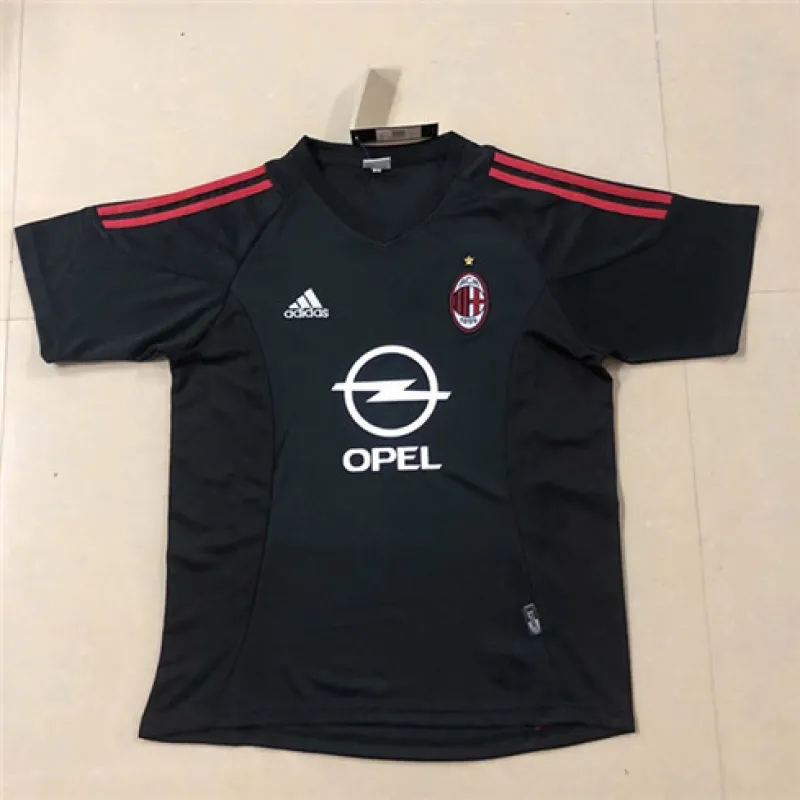 Maglia retro di trasferta della Champions League UEFA 2002/03 dell'AC Milan - Nera
