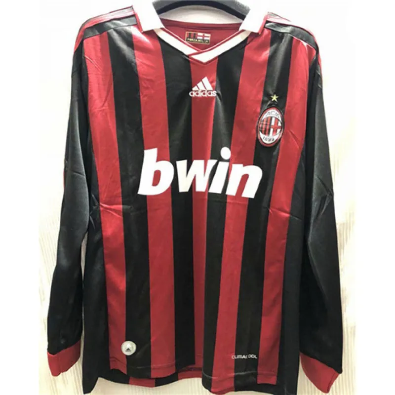 Maglia retro a maniche lunghe dell'AC Milan 2009 - Rossa