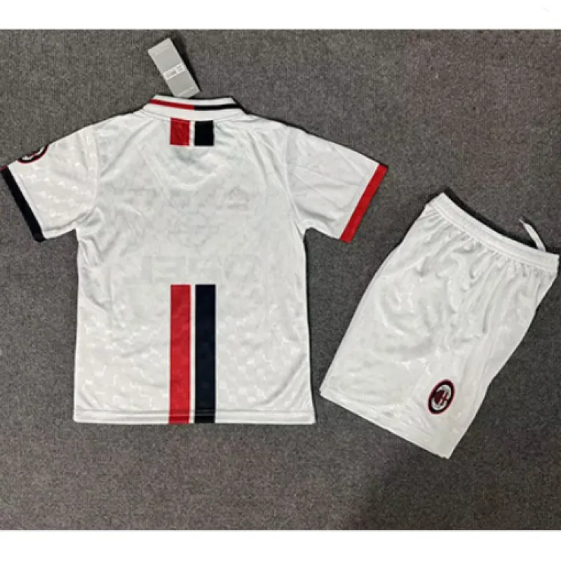 Maillot rétro d'extérieur pour enfants de l'AC Milan 1996/97 - Blanc