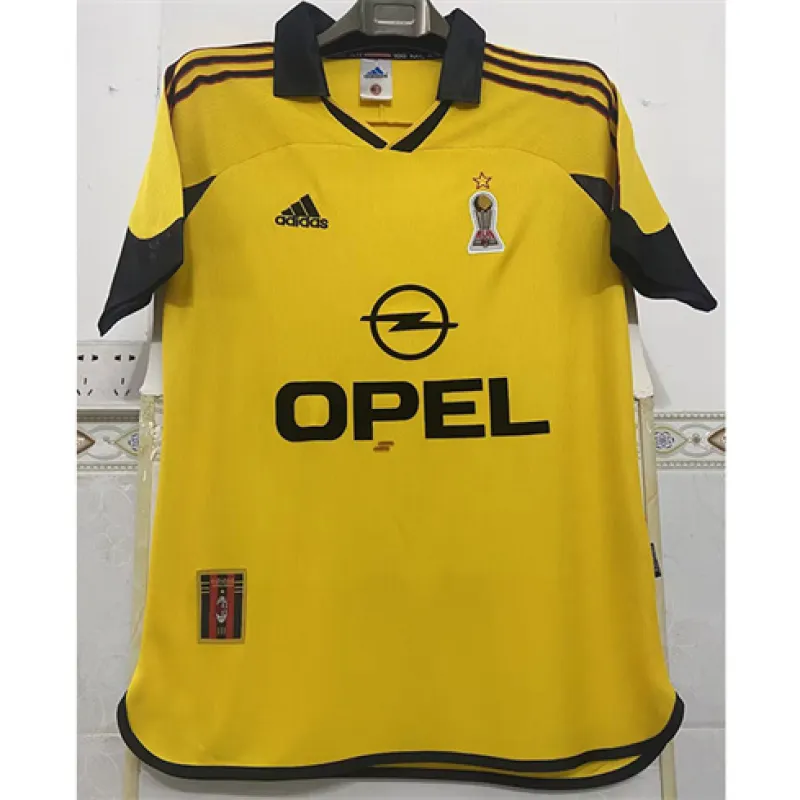 AC Milan 1999/00 Away Retro Jersey - Yellow