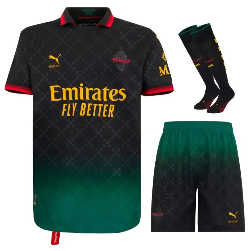 AC Milan 2024/25 Fourth Kids' Jersey Set - Black