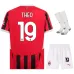 L'ensemble du maillot pour enfants du domicile de l'AC Milan 2024/25 de Theo - Blanc