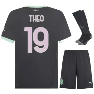 Theo's AC Milan 2024/25 Third Children's Jersey Set - Charcoal Gray