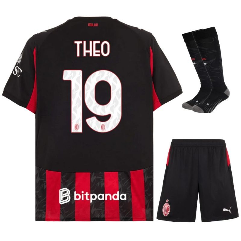 AC Mailand THEO Kinder-Kit 2025/26 Heimtrikot - Rot