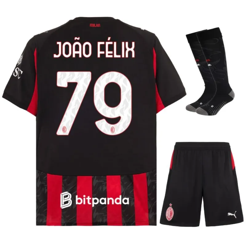 AC Milan JOAO·FELIX Kit enfant 2025/26 Maillot domicile - Rouge