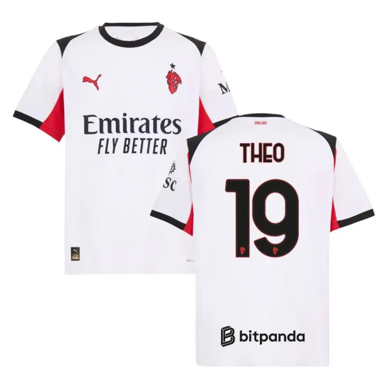 Maillot à l'extérieur de Theo de l'AC Milan 2025/26 - Blanc