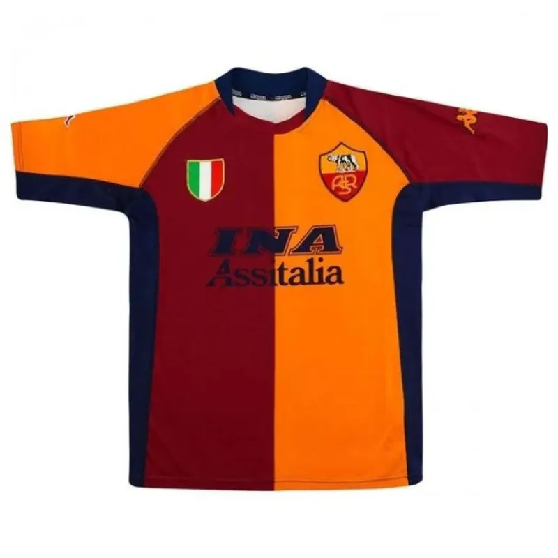 AS Roma TOTTI 2001/02 Retro Home Jersey - Red/Orange