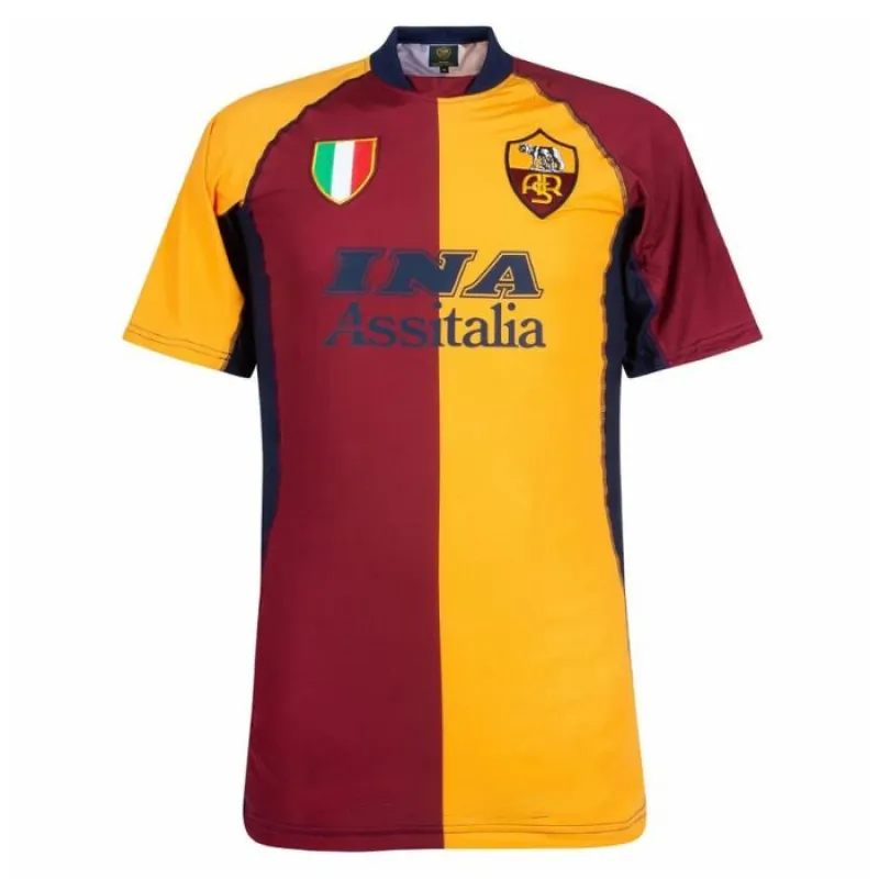 AS Roma BATISTUTA 2001/02 Retro Home Jersey - Red/Orange