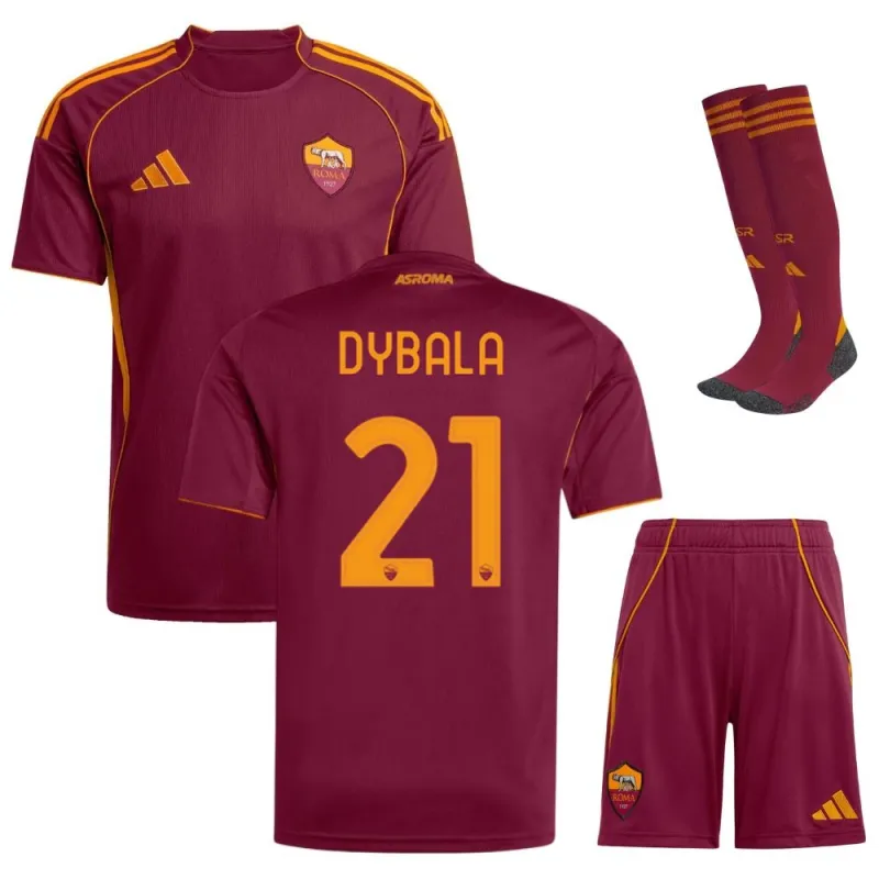 AS Roma 2025-26 Dybala Home Kids Soccer Jersey Set