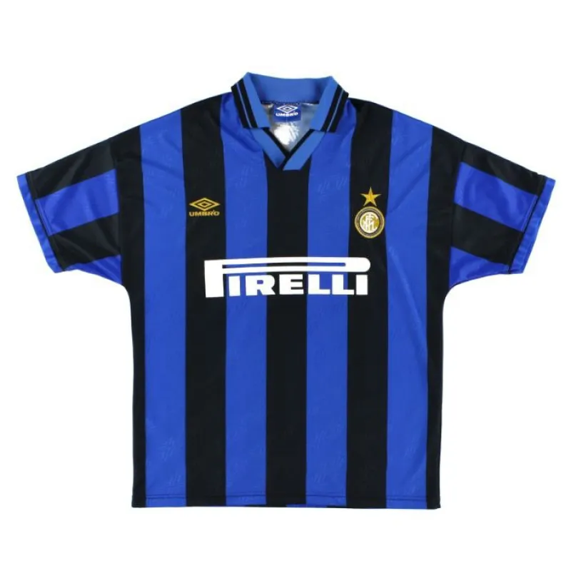 Inter Mailand 1995/96 Retro-Heimtrikot - Blau/Schwarz