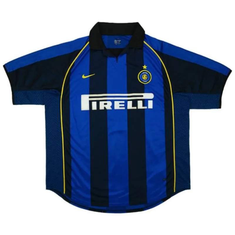 Inter Milan 2000/01 Maillot domicile rétro - Bleu/Noir
