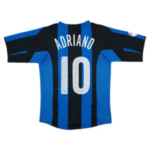 Inter Milan ADRIANO 2004/05 Retro Home Jersey - Blue/Black