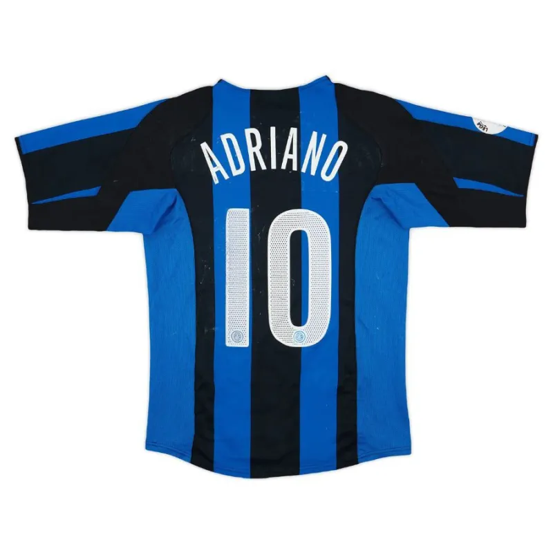 Inter Mailand ADRIANO 2004/05 Retro-Heimtrikot - Blau/Schwarz