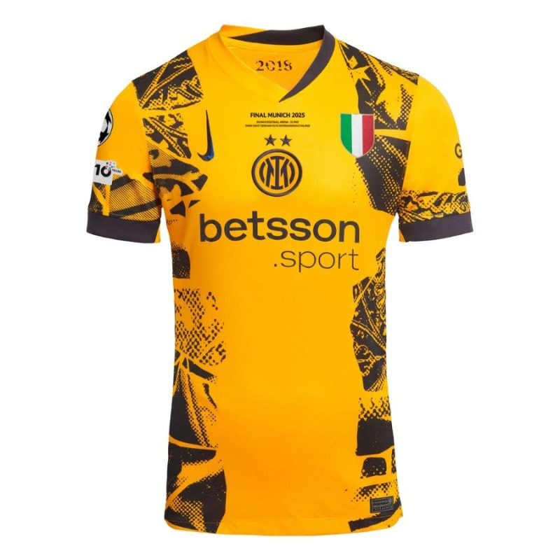 Inter Milan 2025 UEFA Champions League Final Third Children's Kit - Yellow