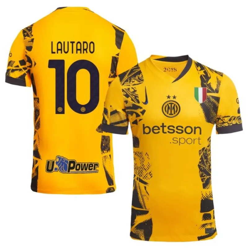 Lautaro, Inter Milan 2024/25 Third Jersey - Yellow