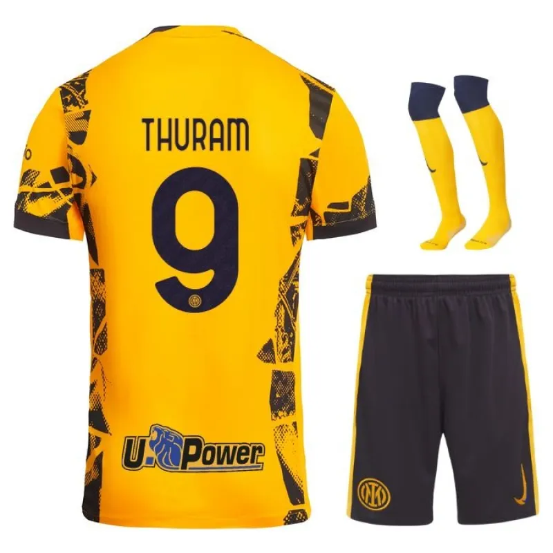 Marcus Thuram Inter Milan 2024/25 Third Children's Kit - Yellow