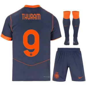 Inter Milan THURAM 2025/26 Third Kids' Kit Jersey - Blue