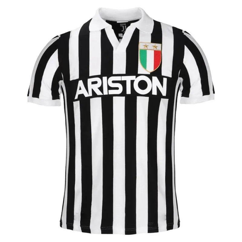 Juventus 1984/85 Maillot domicile rétro - Blanc/Noir