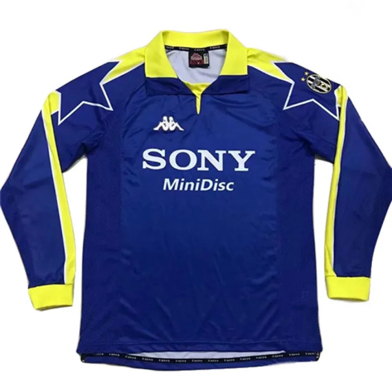 Maillot retro à manches longues n°3 de Juventus 1998 - Bleu