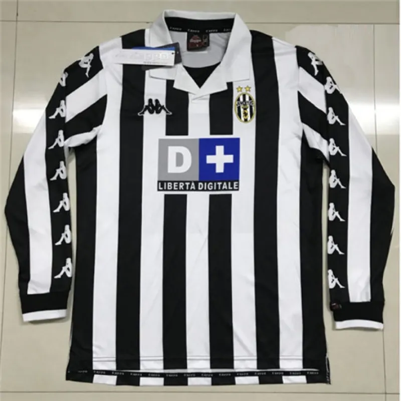 Maillot retro de domicile à manches longues de Juventus 1999/00 - Blanc