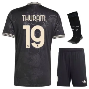 Juventus THURAM 2025/26 Third Kids' Kit Jersey - Black