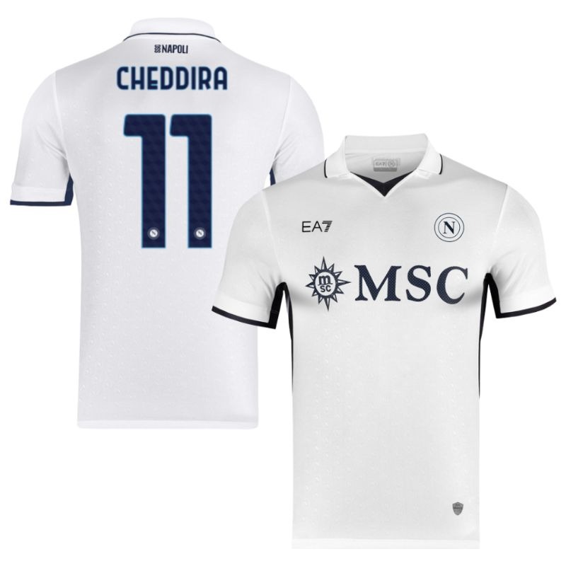 Maillot d'extérieur de Napoli 2024/25 de Cheddira - Blanc