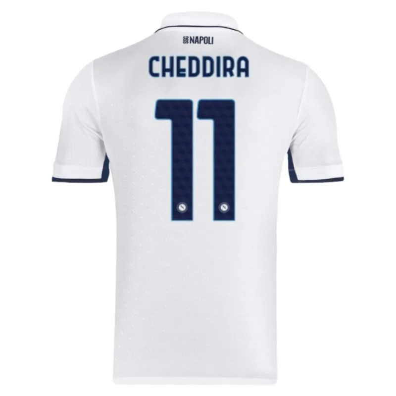 Juego de camisetas para niños de campo de fuera de Napoli 2024/25 de Cheddira - Blanca