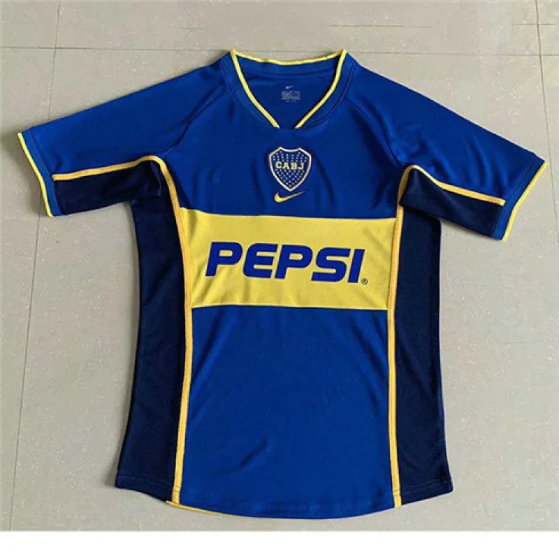 Maillot retrô domicile de Boca Juniors en 2002 - Bleu