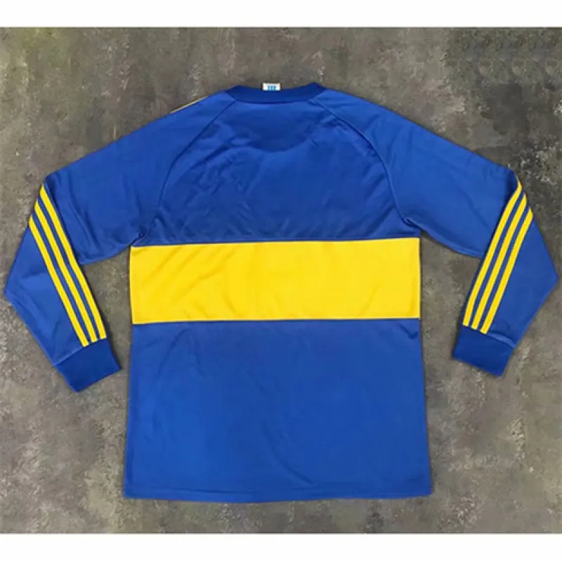 Camiseta long-sleeved retrò de campo de casa de Boca Juniors 1981 - Azul