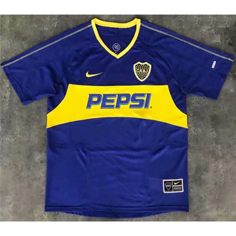 Boca Juniors 2003/04 Retro Heimtrikot - Blau