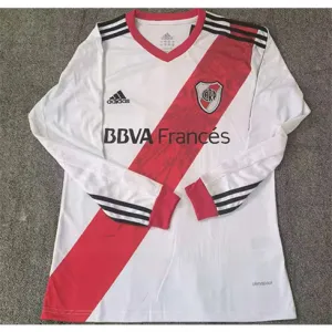 River Plate 2013/14 Heim-Retro-Langarmtrikot - Weiß