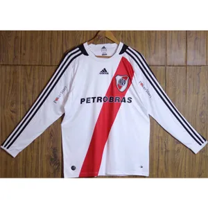 River Plate 2009 Heim-Retro-Langarm-Trikot - Weiß