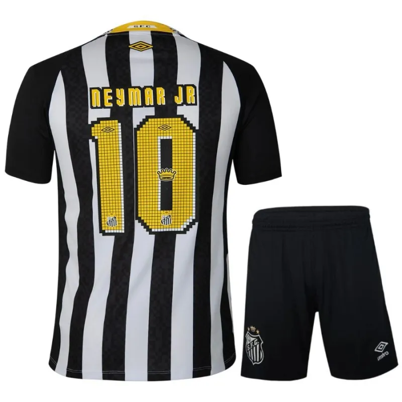 Santos NEYMAR Kinder-Trikot + Shorts 2025/26 Auswärts - Schwarz